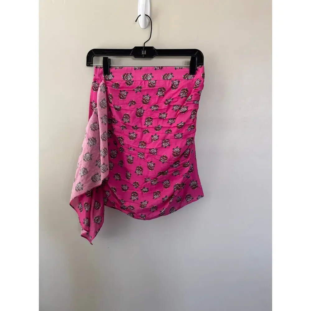 NWT RHODE Hannah Skirt in Marigold Flower/Hot Pink SZ S